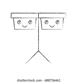 timpani music instrument kawaii character