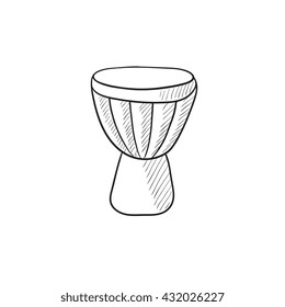 Timpani vector sketch icon isolated on background. Hand drawn Timpani icon. Timpani sketch icon for infographic, website or app.