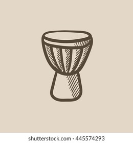 Timpani vector sketch icon isolated on background. Hand drawn Timpani icon. Timpani sketch icon for infographic, website or app.