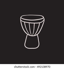 Timpani vector sketch icon isolated on background. Hand drawn Timpani icon. Timpani sketch icon for infographic, website or app.