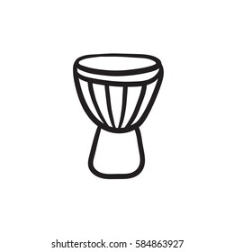 Timpani vector sketch icon isolated on background. Hand drawn Timpani icon. Timpani sketch icon for infographic, website or app.