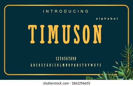Timuson font.  Elegant alphabet letters font. Lettering Minimal Fashion Designs. Typography fonts regular uppercase and lowercase. vector illustration