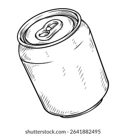 tin bottles line art hand drawn illustration