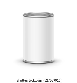 Tin box can packaging container isolated vector illustration on white background