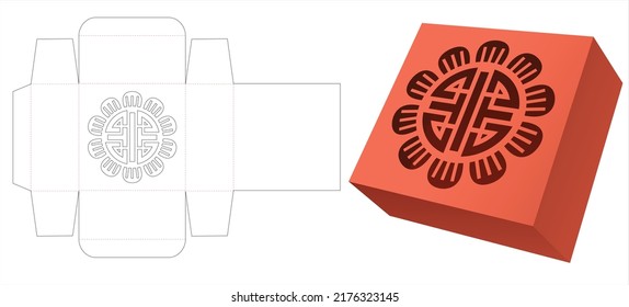 Zinn-Box mit geschablenkter chinesischer Mustervorlage