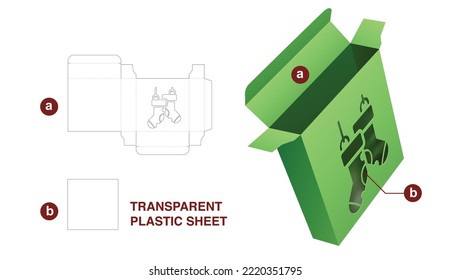 Tin box and stenciled Christmas socks die cut template and 3D mockup