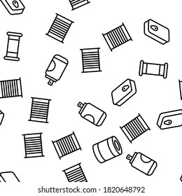 Tin Can Container Vector Seamless Pattern Thin Line Illustration