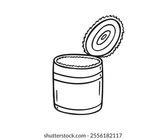 Tin can doodle hand drawn icon. Tin can camp canned drawing outline clipart. Vector illustration