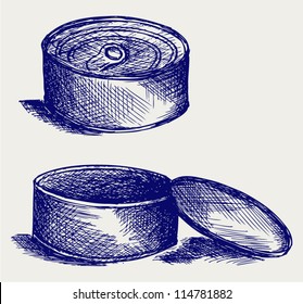 Tin can. Doodle style