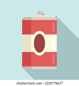 Tin can drink icon flat vector. Food snack. Granola energy