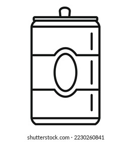 Tin can drink icon outline vector. Food snack. Granola energy