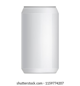 Tin can of drinks mockup. Realistic illustration of tin can of drinks vector mockup for web design isolated on white background