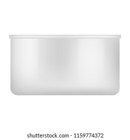 Tin can of fish mockup. Realistic illustration of tin can of fish vector mockup for web design isolated on white background