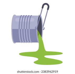 tin can with green paint. flat vector illustration.