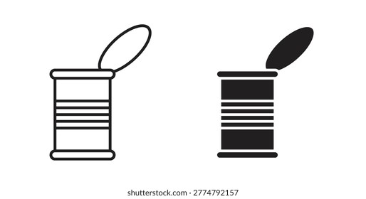 Tin can icon design line and solid vector pack on white background
