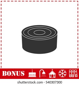 Tin can icon flat. Simple vector symbol and bonus icon