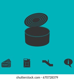 Tin can icon flat. Simple vector symbol and bonus icon