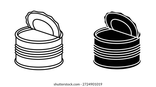 Diseño gráfico de icono de lata. Ilustraciones de icono de Vector