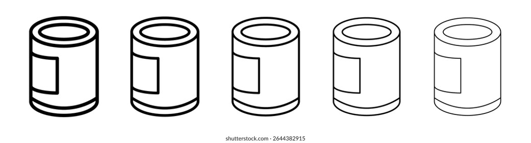 Tin can icon graphic set. trendy stroke line style