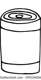 tin can icon. hand drawn doodle. vector, scandinavian, nordic, minimalism, monochrome. camp, canned food.