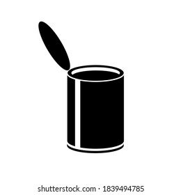 Icono de lata fina, logotipo aislado en fondo blanco