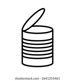 Tin can icon outline set sign