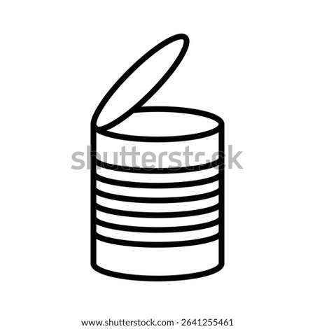 Tin can icon outline set sign