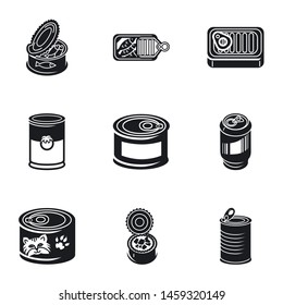Tin can icon set. Simple set of 9 tin can vector icons for web design isolated on white background