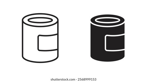 Tin can icon set vector graphics designs