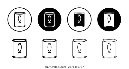 tin can icon Simple outline illustration set