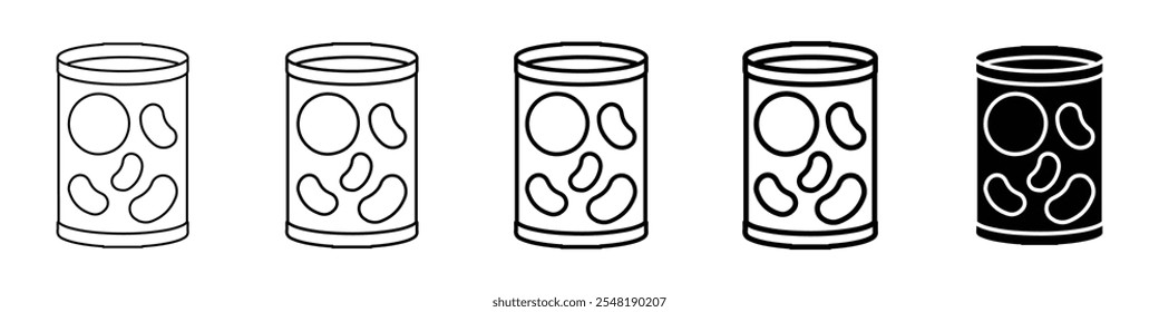 tin can icon Conjunto de logotipo de linha fina simples