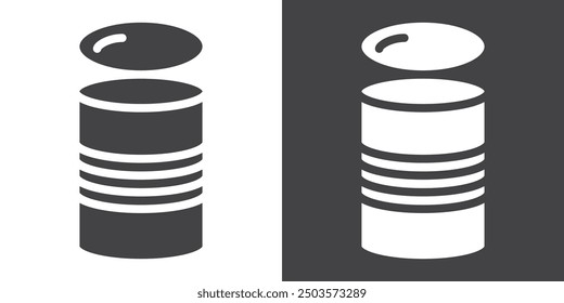 Tin can icon Thin line illustration set