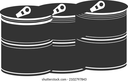 tin can icon vector black version