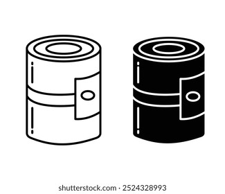 Ícone de lata de estanho vetor Contorno de comida enlatada ou estilo plano. Símbolo, ilustração de logotipo.