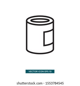 tin can icon vector illustration template black color