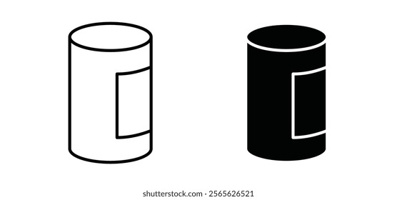 Tin can icons in black and white colors