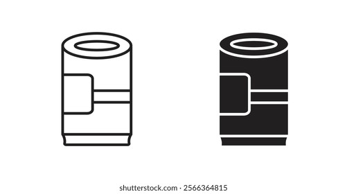 Tin can icons in line stroke and flat versions