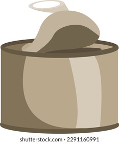 tin can illustration flat style
