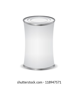 Tin can isolated on white