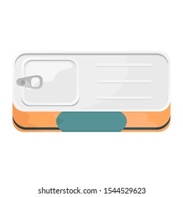 A tin can with a label. 3D vector illustration.