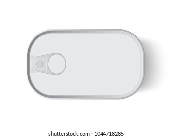 tin can with a label from above mock up vector template