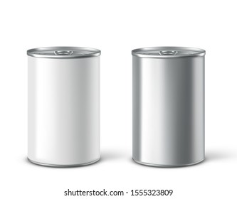 Tin can mockup. Vector illustration