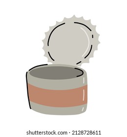 Tin can. Open iron containers. Garbage and junk.