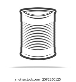 Tin can outline icon transparent vector isolated