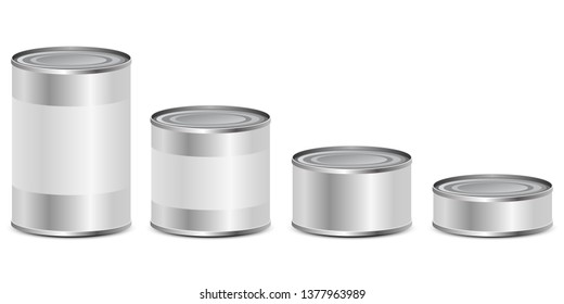 Tin Can Set Vector Design Illustration Isolated On White Background