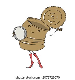 Tin can - a sticker for recycle bin (vector illustration)