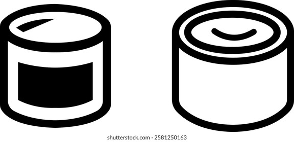 Tin Can Vector Icon Set – Simple and Versatile Storage Container Icons