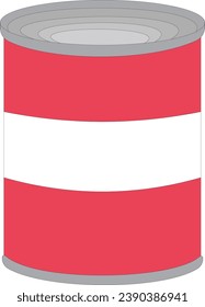 Tin Can vector illustration. Product packing canned food. Ready-made food industrial production