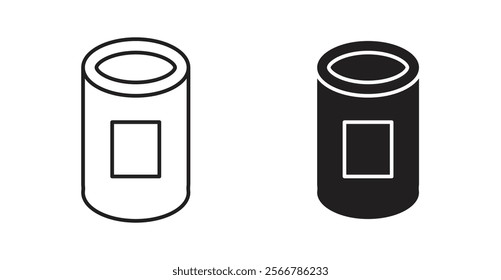 Tin can vector line icon illustration