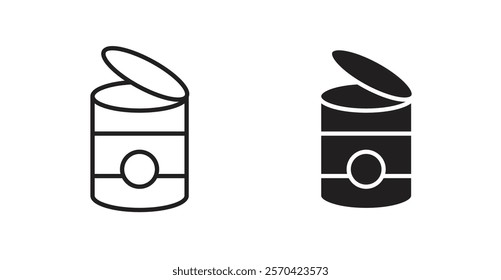 Tin can vector web icons set